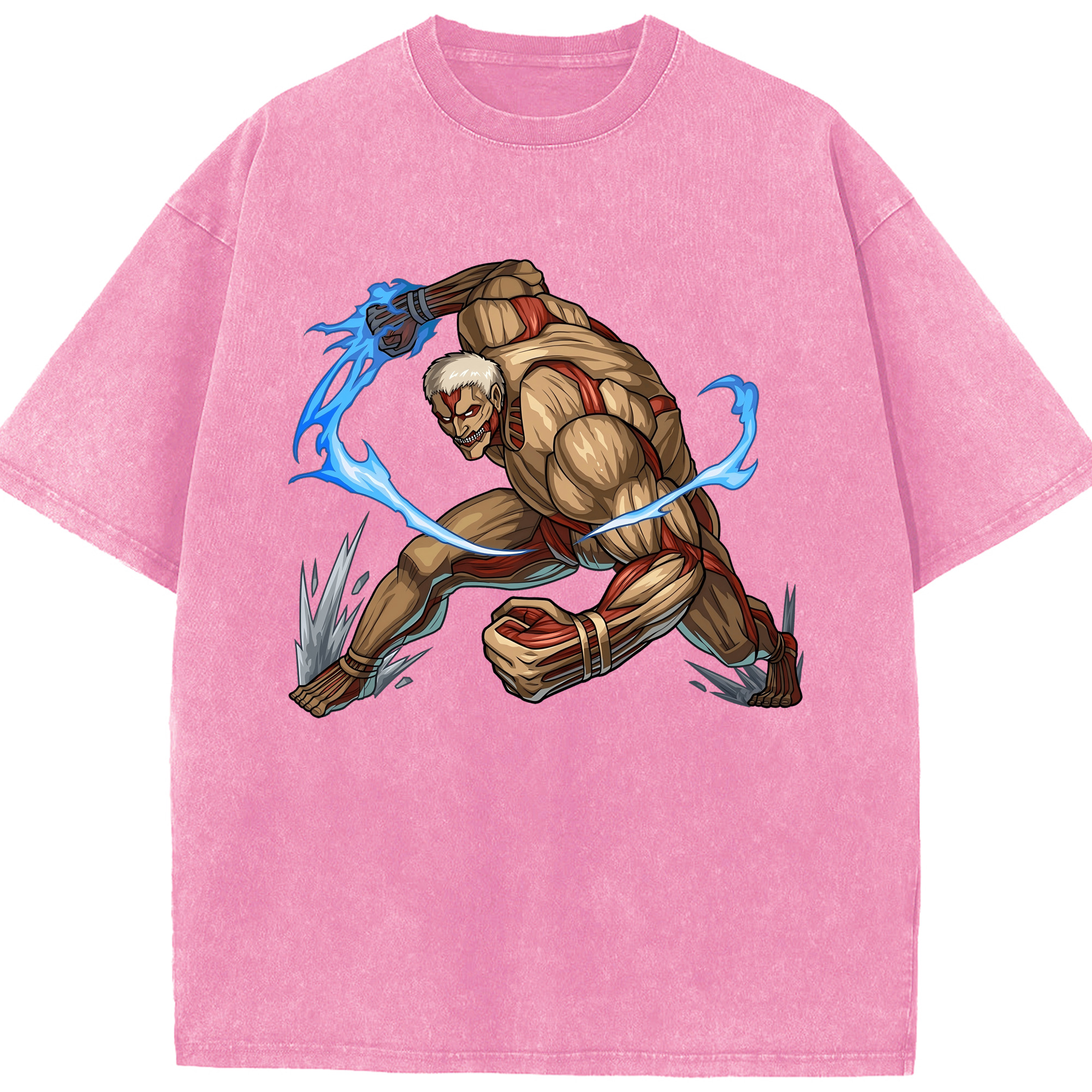 （画像用） 進撃の巨人 Attack on Titan 綿100% ヴィンテージ風 半袖Tシャツ（フロントプリント）